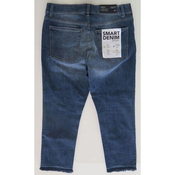 DL1961 Patti Women Sz 27 Blue High Rise Straight Frayed Hem Maternity Pants $198 - Picture 2 of 9